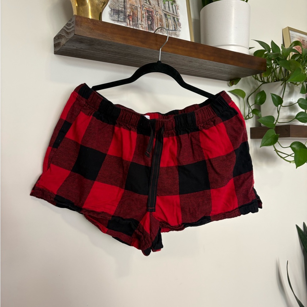 Old Navy Red and Black Checkered Shorts
